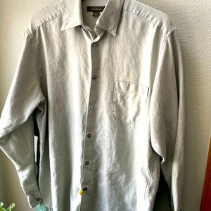 Ermenegildo Zegna Men’s button down dress shirt Green Size Medium.Made in Italy